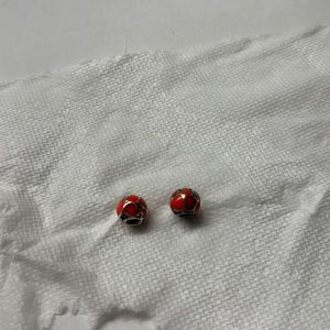 Pandora sterling silver &  red heart bead